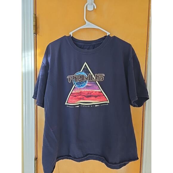 Primus Cygnus X1 Concert Tour T Shirt Adult Medium Blue Double Sided Tour Dates - Picture 1 of 5